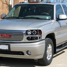 Load image into Gallery viewer, Spec-D Projector Headlights GMC Yukon (01-06) Sierra (99-06) Dual Halo w/o Bumper Lights - Black or Chrome - Glossy Black/Smoke Lens Alternate Image