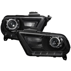 218.00 Spec-D Projector Headlights Ford Mustang (2010-2014) [Retrofit Style] Matte Black Housing/Clear Lens - Redline360