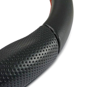 59.95 Spec-D Steering Wheel (320mm Momo Race Style) 1.5" Thick - Black w/ Red Stitch - Redline360