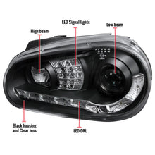 Load image into Gallery viewer, 225.00 Spec-D Projector Headlights VW Golf MK4 / GTI (96-06) Cabrio (99-02) R32 (2004) Black w/ R8 Style LED Strip - Redline360 Alternate Image