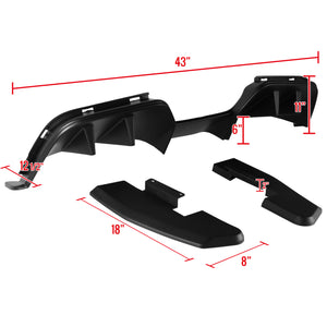 129.95 Spec-D Rear Diffuser Ford Mustang (2015 2016 2017) GT350 or R Style - Redline360