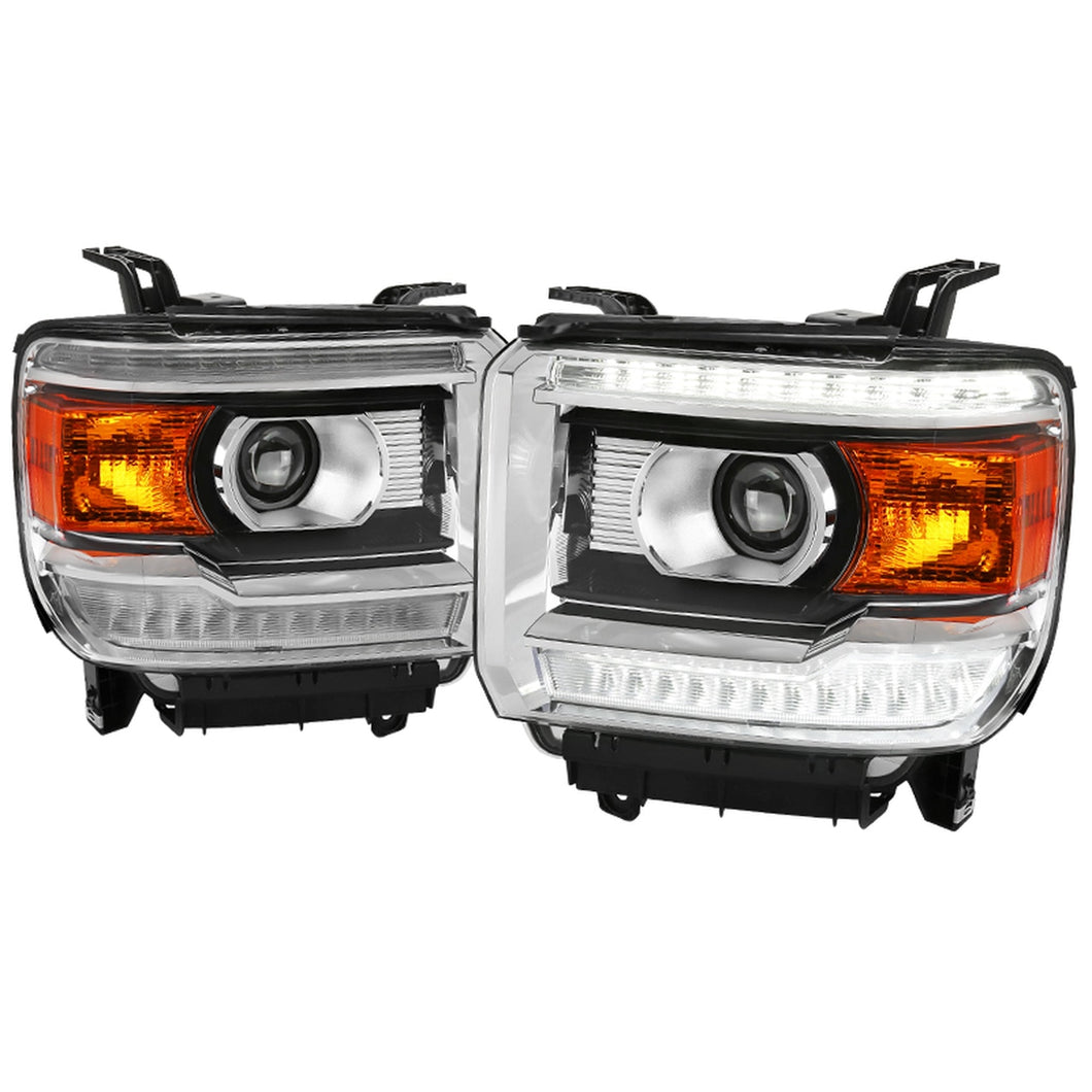 289.99 Spec-D Projector Headlights GMC Sierra 1500 (2014-2018) 2500/3500 HD (15-19) Black or Chrome - Redline360