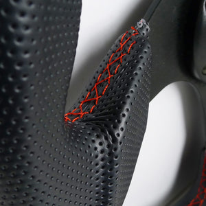 59.95 Spec-D Steering Wheel (320mm Momo Race Style) 1.5" Thick - Black w/ Red Stitch - Redline360