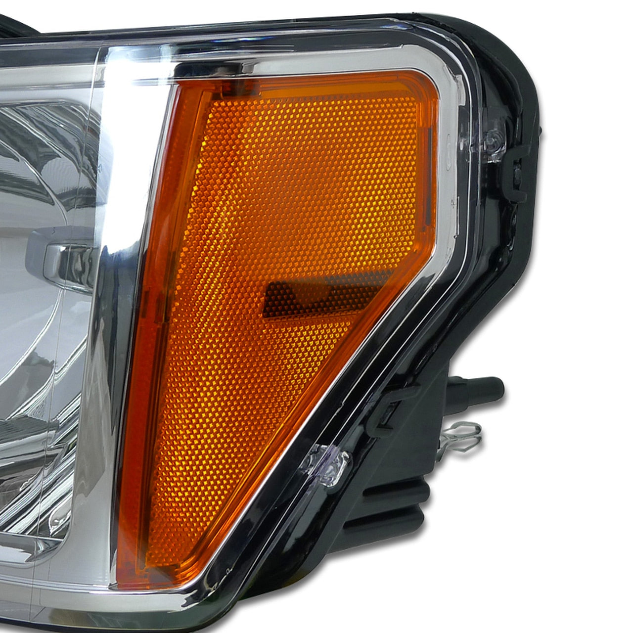 thumbnail image 2 of Chrome Power Mirror Caps With Amber Reflector For 04-14 Ford F150 – Pair (Left & Right) 2 of 3