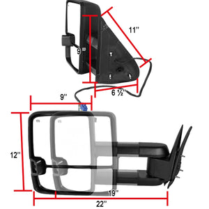 139.95 Spec-D Towing Mirrors Chevy Silverado (2003-2006) Power Extended w/ LED & Heated - Redline360