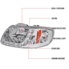 Load image into Gallery viewer, 133.00 Spec-D Crystal Headlights Ford Expedition (97-02) [w/ SMD LED Light Strip] Matte Black or Chrome Housing - Redline360 Alternate Image
