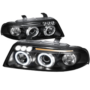 179.95 Spec-D Projector Headlights Audi A4/S4 (1999-2000-2001) Dual LED Halo Black - Redline360