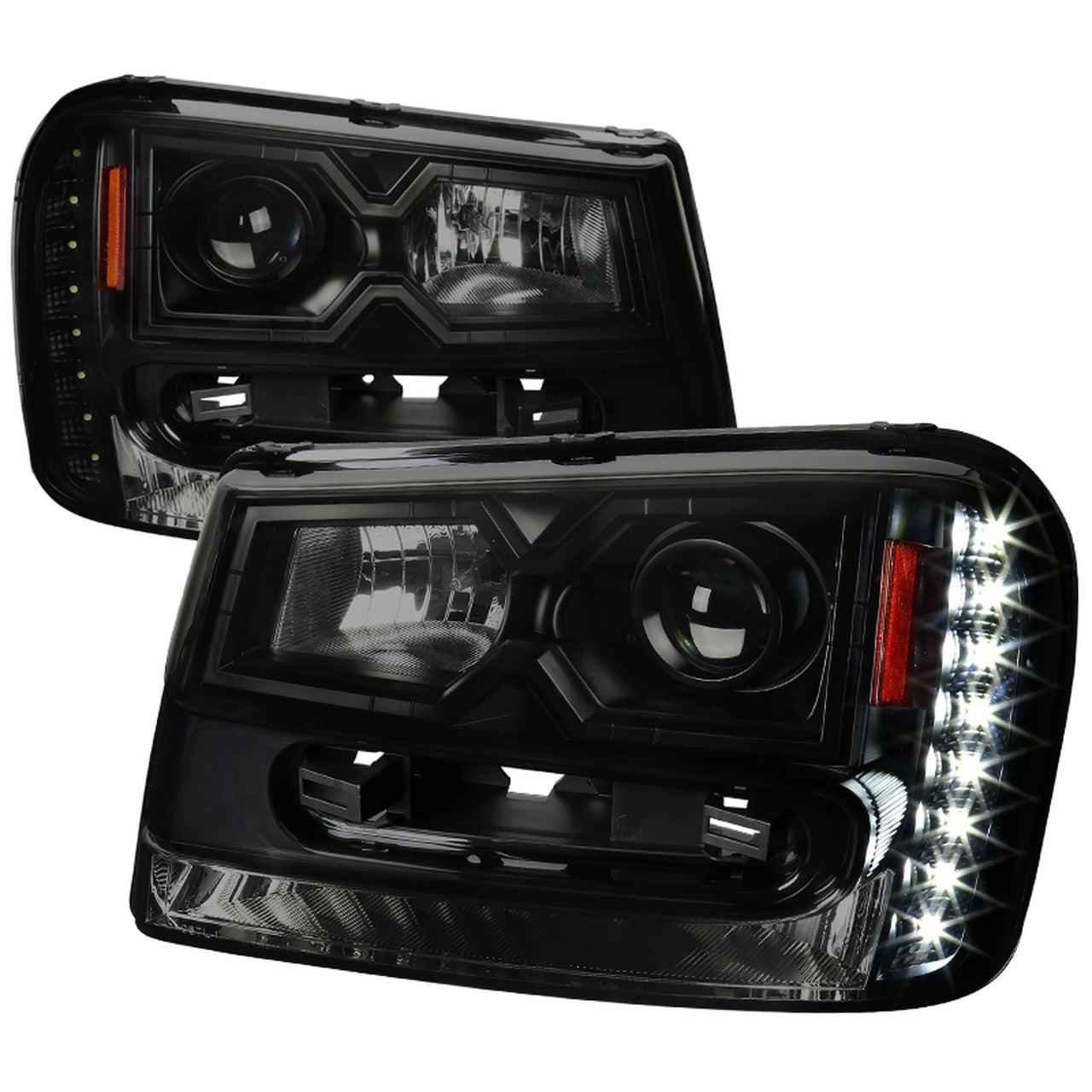 SCITOO Headlight Assembly Fits For Chevy Trailblazer 2002-2009,For Chevy Trailblazer EXT 2002-2006 Headlamp In Black Housing Clear Reflector Clear Lens - Foto 8