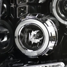 Load image into Gallery viewer, Spec-D Projector Headlights Ford F150 (09-14) Dual LED U-Ring Halo - Black / Chrome / Tinted - Black / Smoked Lens Alternate Image