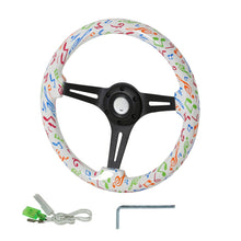 Load image into Gallery viewer, 69.95 Spec-D Steering Wheel (350mm 3-Spoke Musical Notes) 2" Deep Dish - Wood - Redline360 Alternate Image