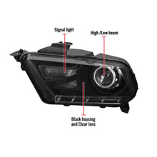 Load image into Gallery viewer, 218.00 Spec-D Projector Headlights Ford Mustang (2010-2014) [Retrofit Style] Matte Black Housing/Clear Lens - Redline360 Alternate Image