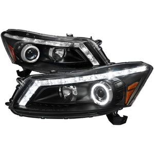 259.95 Spec-D Projector Headlights Honda Accord Sedan (08-12) LED DRL w/ Halo - Black or Chrome - Redline360