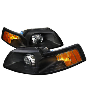 165.00 Spec-D Projector Headlights Ford Mustang (99-04) Retrofit Style - Matte Black Housing/Clear Lens - Redline360