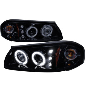 159.95 Spec-D Projector Headlights Chevy Impala (2000-2005) LED Halo - Black / Chrome - Redline360