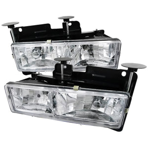 75.00 Spec-D OEM Replacement Headlights Chevy C10 Pick-Up Truck (88-98) Chrome or Black - Redline360