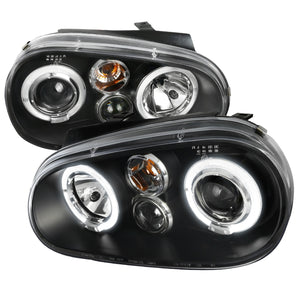 149.95 Spec-D Projector Headlights VW Golf / GTI MK4 (1999-2005) R32 (2004) Halo Black / Chrome - Redline360