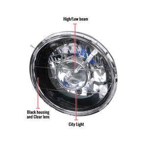 99.00 Spec-D Projector Headlights Jeep Wrangler [7" Halo LED] (Round) Black or Chrome - Redline360