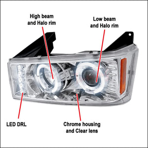 172.00 Spec-D Projector Headlights Chevy Colorado / Canyon (04-12) [Dual Halo LED] Black or Chrome Housing - Redline360