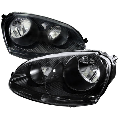 168.00 Spec-D OEM Replacement Headlights VW Jetta (05-10) Black w/ P21W Turn Signal Bulbs - Redline360