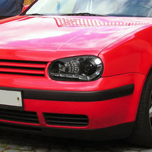 Load image into Gallery viewer, 225.00 Spec-D Projector Headlights VW Golf MK4 / GTI (96-06) Cabrio (99-02) R32 (2004) Black w/ R8 Style LED Strip - Redline360 Alternate Image