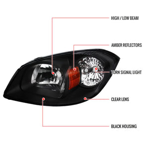 122.00 Spec-D OEM Replacement Headlights Pontiac Pursuit (05-06) G5 (07-09) Black or Chrome - Redline360