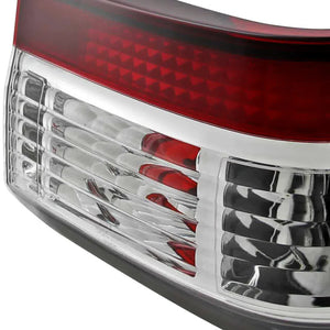 126.00 Spec-D Tail Lights Toyota Corolla AE86 Hatchback (83-87) Chrome Housing/Red Clear Lens - Redline360