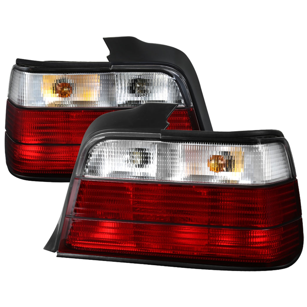 89.95 Spec-D Tail Lights BMW E36 Sedan & E36 M3 Sedan (1992-1998) Red Tint - Redline360