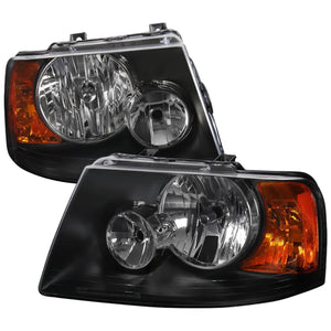 112.00 Spec-D OEM Replacement Headlights Ford Expedition (03-06) [w/ Amber Reflector] Matte Black Housing/Clear Lens - Redline360