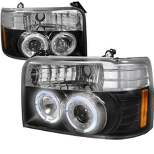 Load image into Gallery viewer, 189.95 Spec-D Projector Headlights Ford F150 / F250 / F350 / Bronco (92-96) Dual LED Halo Chrome / Black - Redline360 Alternate Image