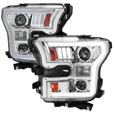 299.95 Spec-D Projector Headlights Ford F150 (2015-2016-2017) RS Triple LED - Black / Chrome / Smoke - Redline360