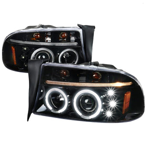 129.95 Spec-D Projector Headlights Dodge Dakota (97-04) Durango (98-03) Halo or SMD LED Strip - Black or Chrome - Redline360