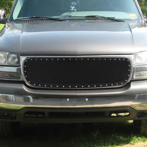 140.00 Spec-D Grill Insert GMC Sierra/Yukon/Yukon XL (99-06) Rivet Style Black Stainless Steel - Redline360