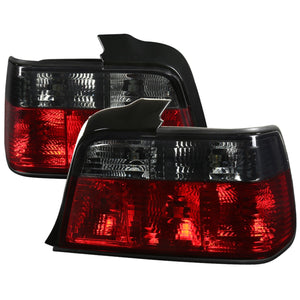 89.95 Spec-D Tail Lights BMW E36 Sedan & E36 M3 Sedan (1992-1998) Red Tint - Redline360