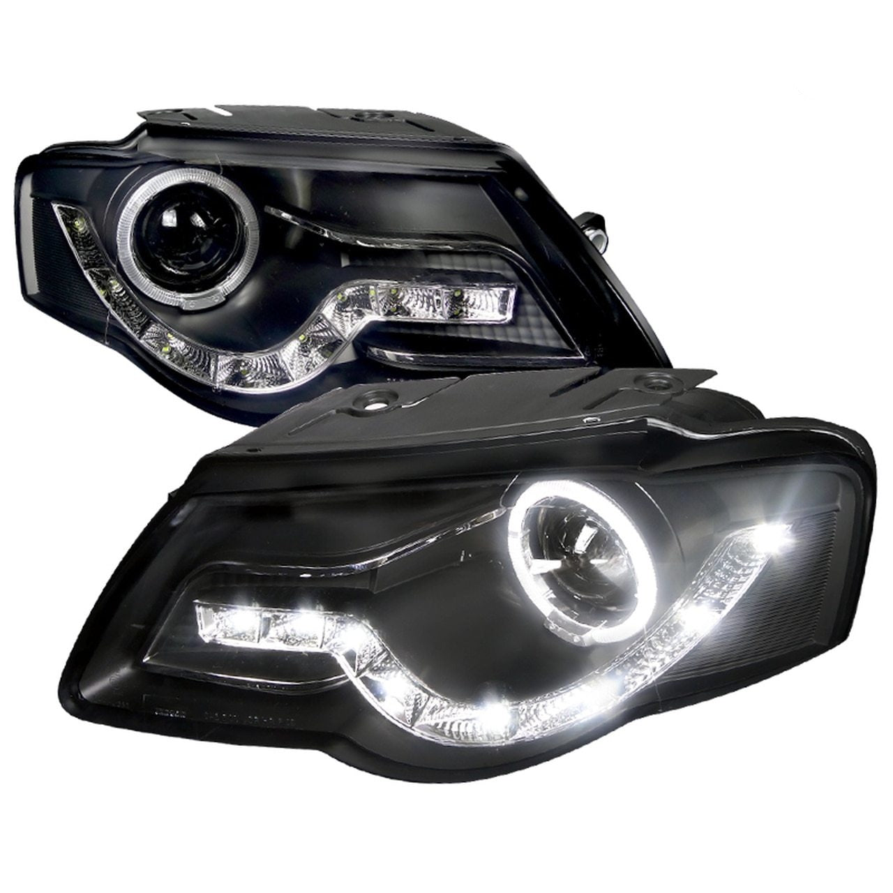 Spec-D Headlights Passat (06-10) Halo w/ LED Bar Black or – Redline360