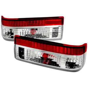 126.00 Spec-D Tail Lights Toyota Corolla AE86 Hatchback (83-87) Chrome Housing/Red Clear Lens - Redline360