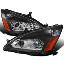 Load image into Gallery viewer, 163.00 Spec-D Projector Headlights Honda Accord (03-07) Dual Halo w/ Amber Reflectors - Black / Clear Lens - Redline360 Alternate Image