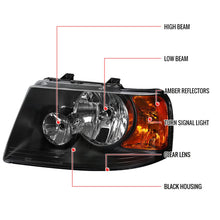 Load image into Gallery viewer, 112.00 Spec-D OEM Replacement Headlights Ford Expedition (03-06) [w/ Amber Reflector] Matte Black Housing/Clear Lens - Redline360 Alternate Image