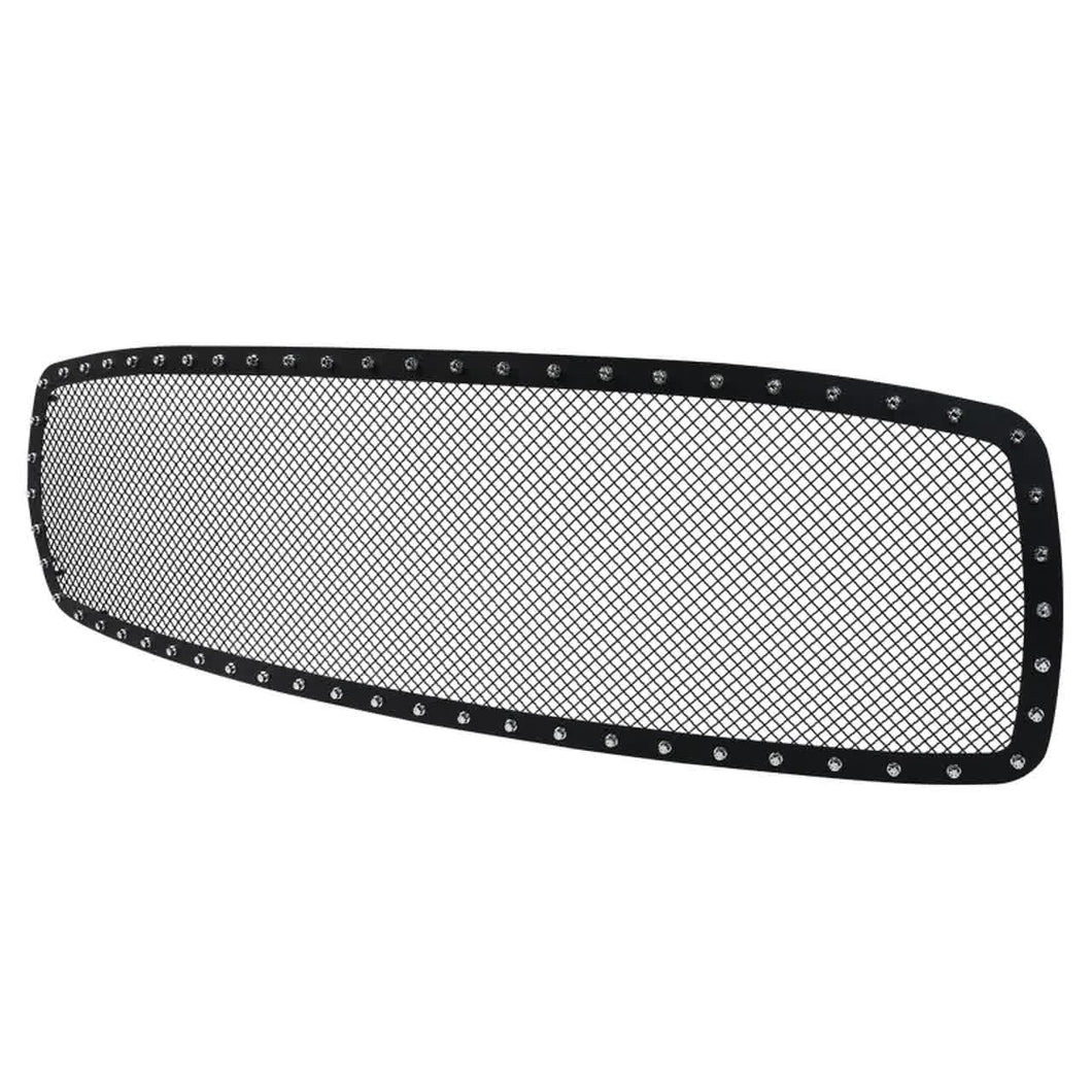 160.00 Spec-D Grill Insert Dodge Ram 1500/2500/3500 (02-05) Rivet Style Black Stainless Steel - Redline360