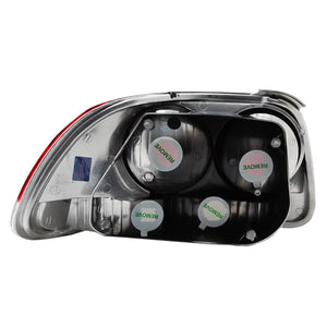 110.00 Spec-D Tail Lights Honda Del Sol (1993-1997) Chrome w/ Red Clear Lens - Redline360