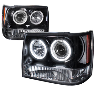 209.95 Spec-D Projector Headlights Jeep Grand Cherokee (92-96) LED Halo - Black or Chrome - Redline360