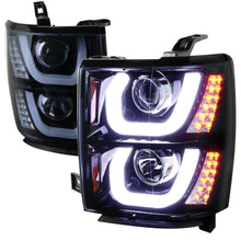 Load image into Gallery viewer, 319.95 Spec-D Projector Headlights Chevy Silverado (2014-2015) U Bar w/ LED - Black / Tinted / Chrome - Redline360 Alternate Image