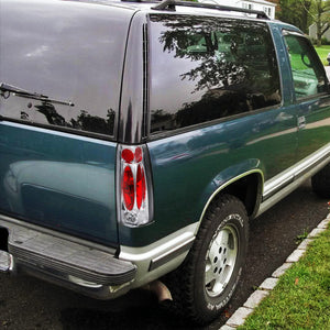 74.95 Spec-D Altezza Tail Lights Chevy Blazer Full Size / GMC Jimmy (1992-1993-1994) Chrome / Black - Redline360