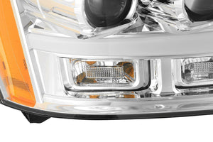 476.00 AlphaRex Projector Headlights Chevy Suburban [Pro Series - DRL Light Tube] (07-14) Jet Black / Black / Chrome - Redline360