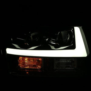 476.00 AlphaRex Projector Headlights Chevy Suburban [Pro Series - DRL Light Tube] (07-14) Jet Black / Black / Chrome - Redline360