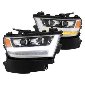 779.50 AlphaRex Projector Headlights Ram 1500 [Pro Series - Sequential Signal] (19-20) Jet Black / Black / Chrome - Redline360