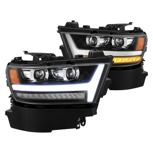 779.50 AlphaRex Projector Headlights Ram 1500 [Pro Series - Sequential Signal] (19-20) Jet Black / Black / Chrome - Redline360