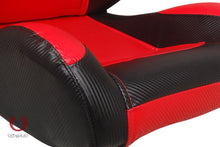 Load image into Gallery viewer, 359.00 Cipher Auto Leatherette Seats (Black/Red/Carbon Fiber - Sold as a Pair - Reclining) CPA1003CFBKRD - Redline360 Alternate Image
