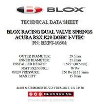 Load image into Gallery viewer, 158.40 BLOX Performance Valve Spring Honda K-Series [K20A2-3, Z1-3] (2.0L DOHC i-VTEC) Set - BXPT-10301 - Redline360 Alternate Image