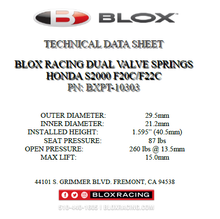 Load image into Gallery viewer, 158.40 BLOX Performance Valve Spring Honda S2000 F20C, F22C (2.0L -2.2L DOHC VTEC) Set - BXPT-10303 - Redline360 Alternate Image