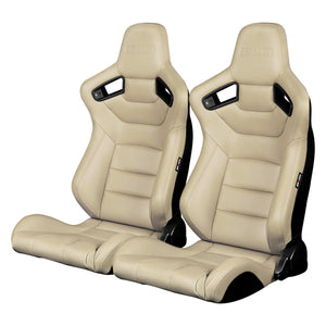 699.95 BRAUM Elite Sport Seats (Reclining - Beige Leatherette) BRR1-BGBW - Redline360